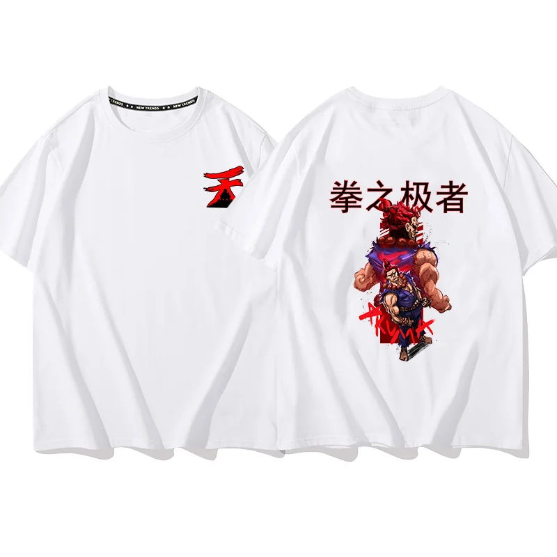 Anime Fighting Stars Akuma Gouki T-shirt Couple student street sports casual T-shirt