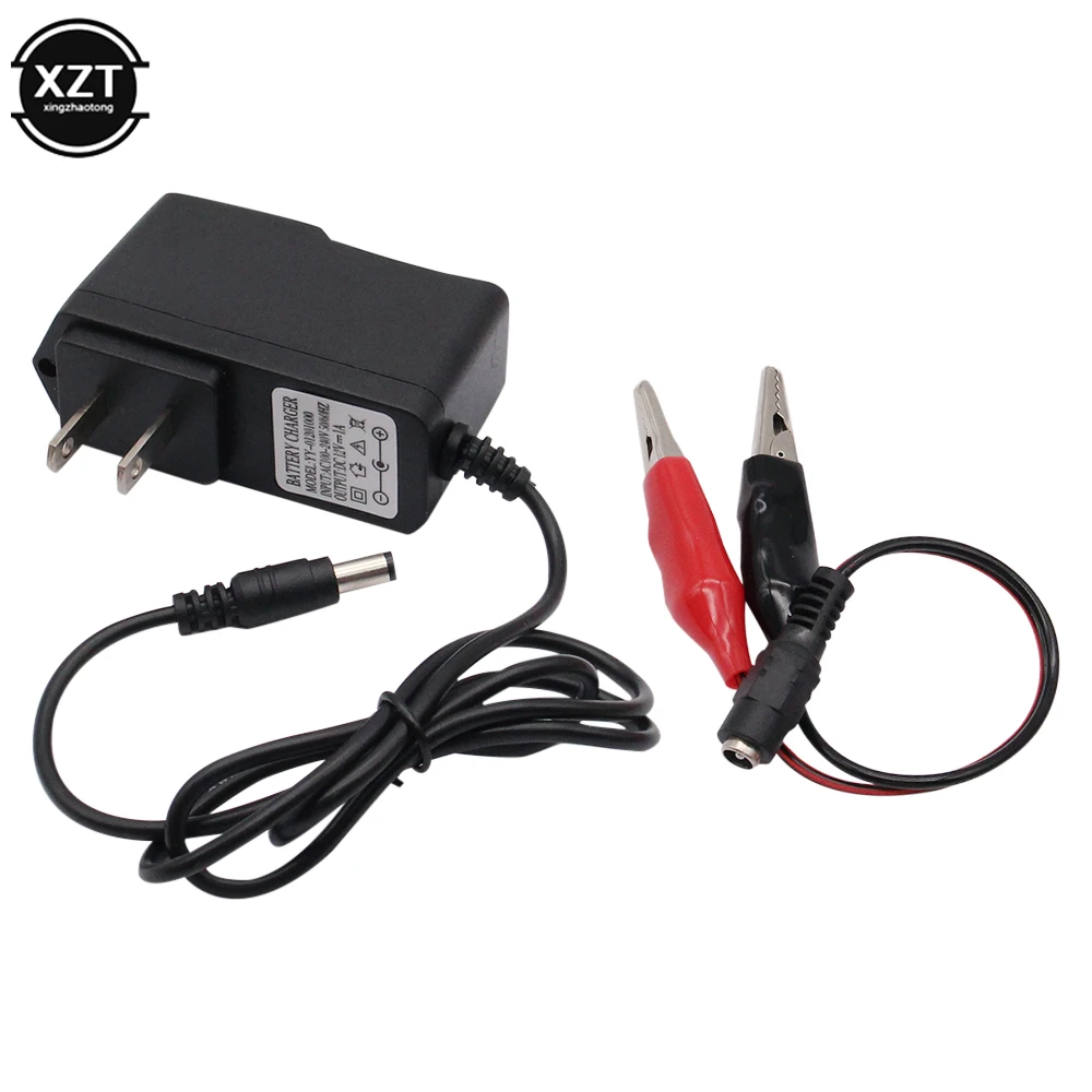 12V 1000ma Lead Acid Dry Battery Charger with Clip for Car Motorcycle 12 Volt 1A Electric Toy Tool Motor Power Charging Adapter