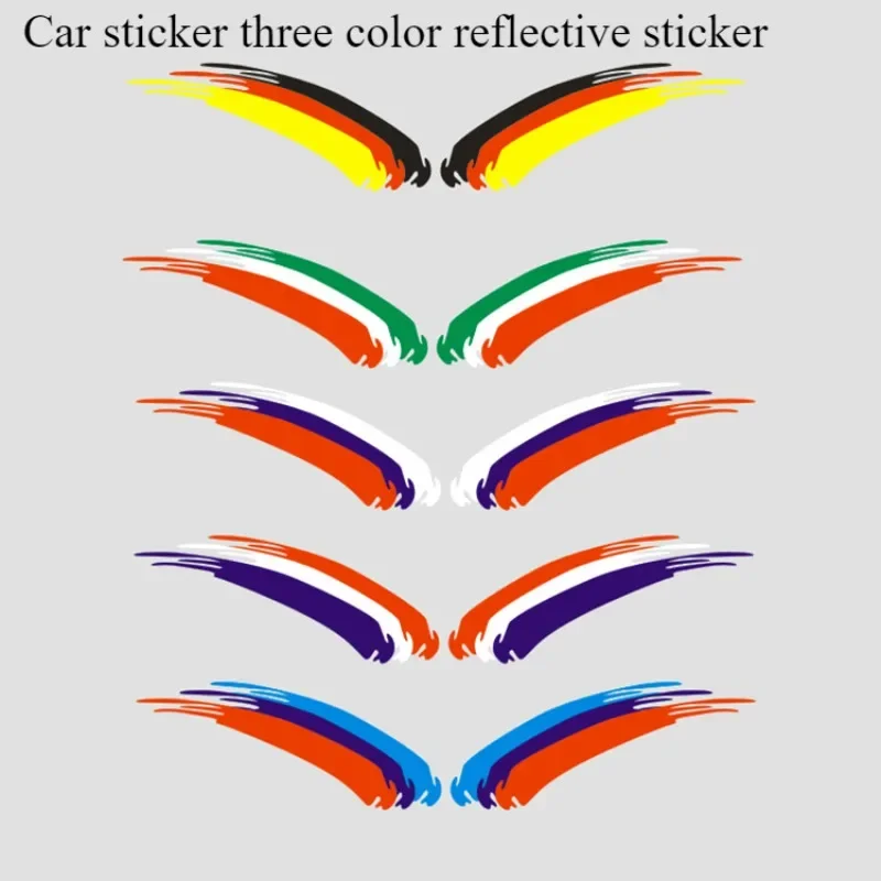 Car sticker Germany Italy Russia France tricolor flag sticker Motorcycle helmet racing decal reflective sticker