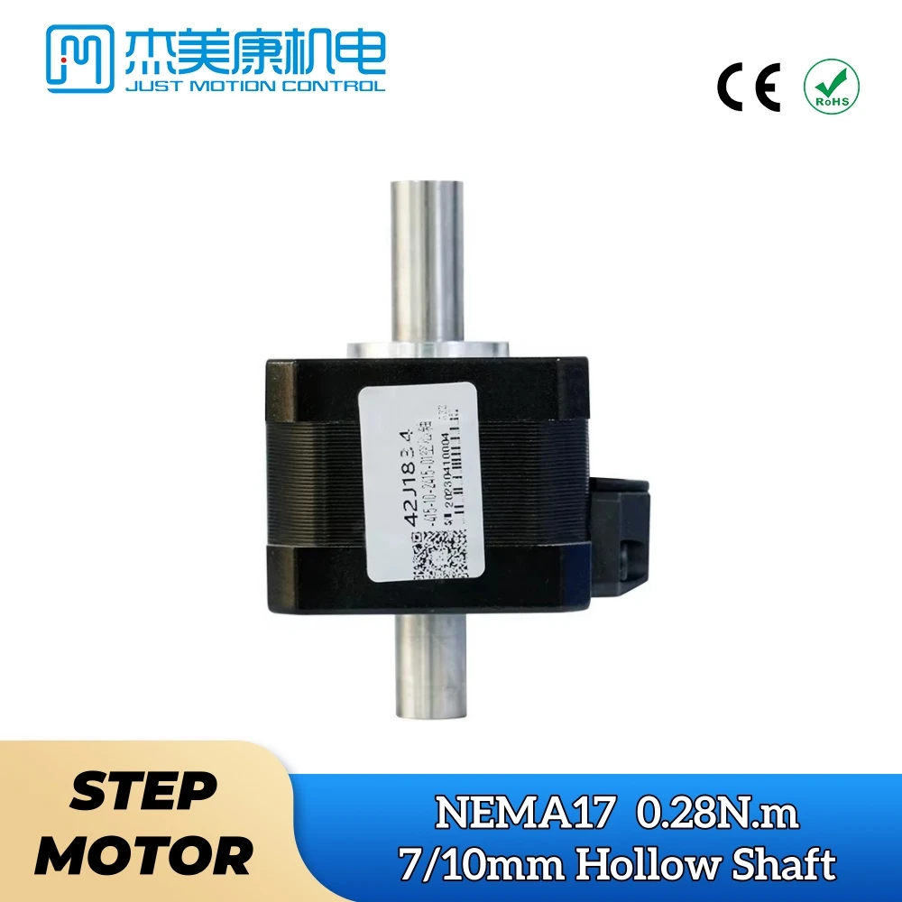 Nema 17 JMC 42mm Hollow Shaft 0.28N.m 1.5A Hybrid Stepper Motor Inner/Outer Shaft Dia 7mm/10mm Stepper Motor for CNC Router Kits