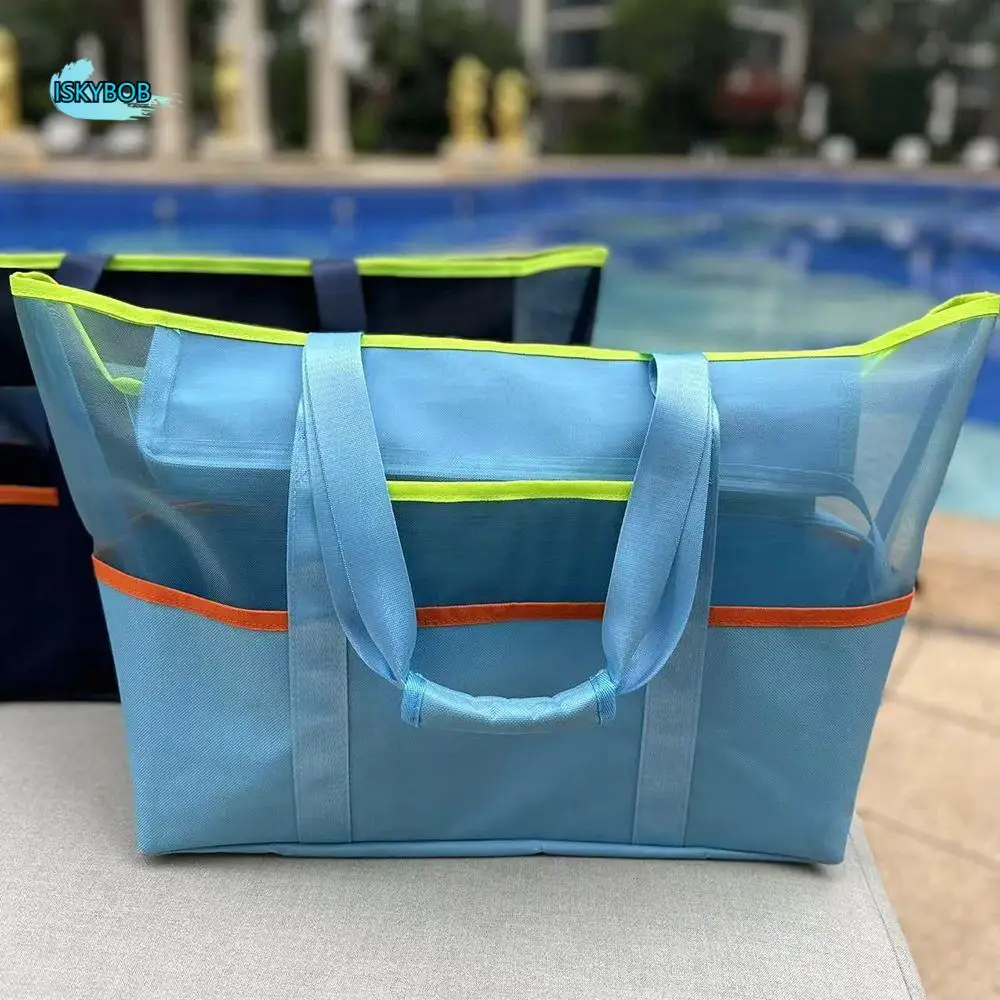 

Sport Multi-Pocket Mesh Beach Bag Large Capacity Portable Swimming Handbag Foldable Lightweight Travel Toiletry Organizer Gym