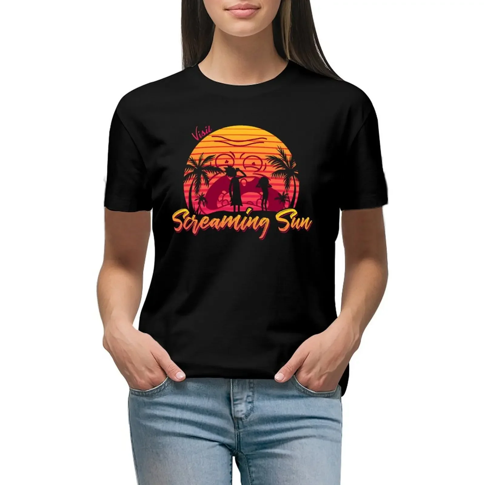 Visit Screaming Sun T-Shirt quick-drying sports fans customs design your own animal print black t-shirts for Women