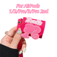 Barbie Portable PU Leather Case for Apple AirPods 1 2 Cases Cute Pink Girls Cover for AirPods 3 Air Pods Pro 2nd Earphone Case