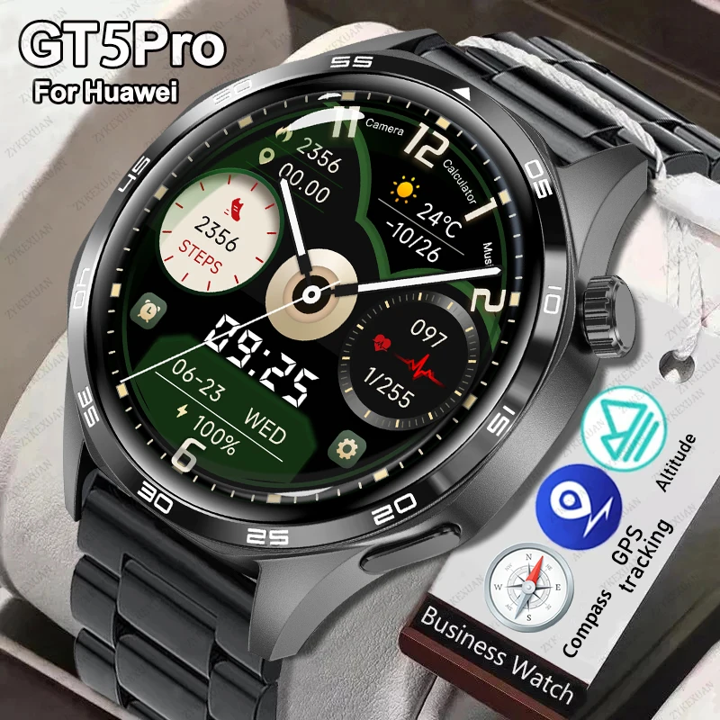 

Для HUAWEI Watch 5 PRO Смарт-часы Мужчины GT5 Pro AMOLED HD Экран Bluetooth Вызов GPS NFC Сердечный ритм Спортивные умные часы Женские 2024 Новинка