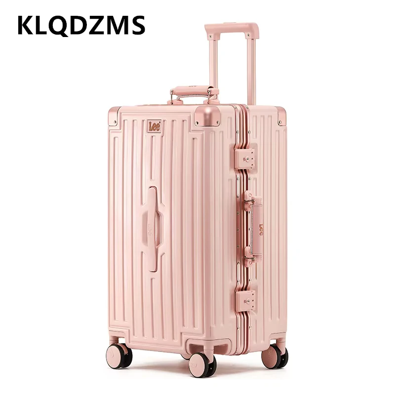 KLQDZMS Herrenkoffer 20 Zoll Boarding Box 24"26" Aluminiumrahmen Trolley 28" Große Kapazität Damen Kabinengepäck