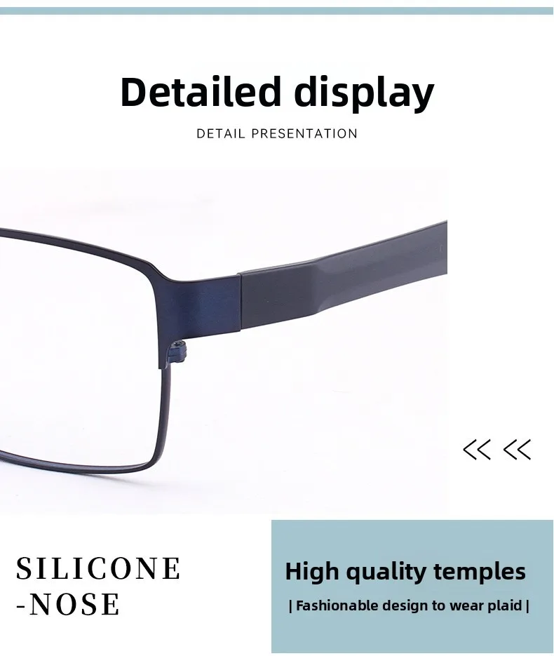 [63mm] Neue Herren-Übergrößen-Business-Vollrandbrille für große Gesichter, Blaulichtfilter-Lesebrille, individuelle Myopie-Korrektur – Detail 4