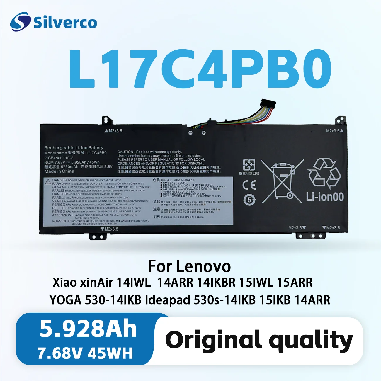 L17C4PB0 for Lenovo IdeaPad 530S-14ARR Flex 6-14IKB Flex 6-14IKB-81EM Flex 6-14ARR Yoga 530-14IKB  XiaoXin Air 14IKBR  Air 14ARR