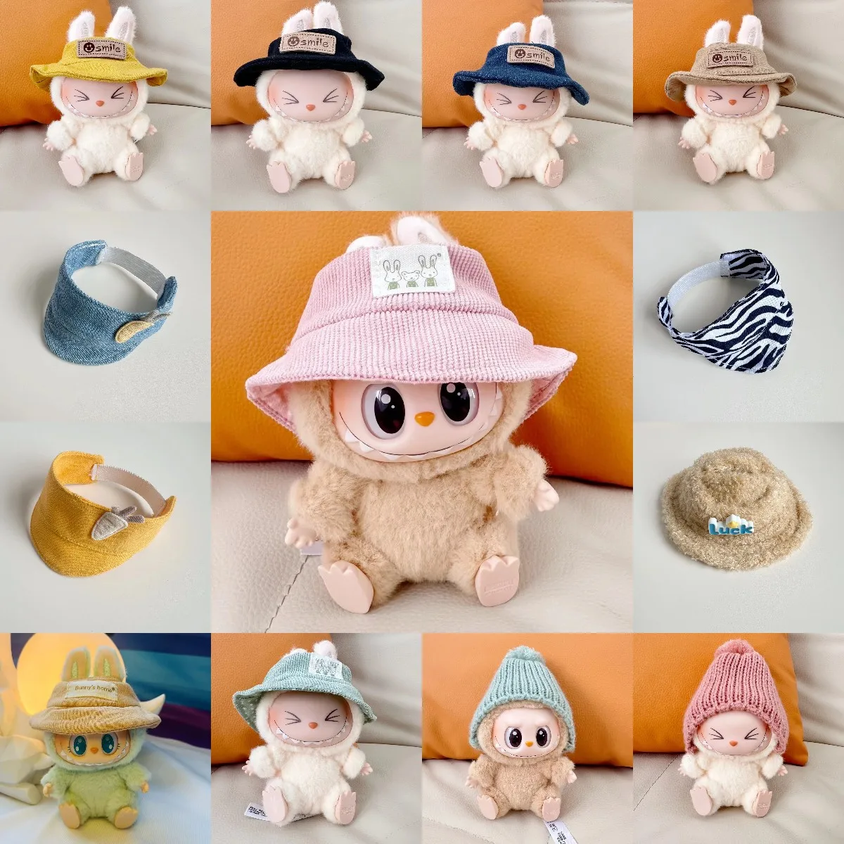 17cm Labubu I II Fashion Hat Idol Dolls Sitting Party Cute Plush Doll'S Hat Accessories For Korea Kpop Exo