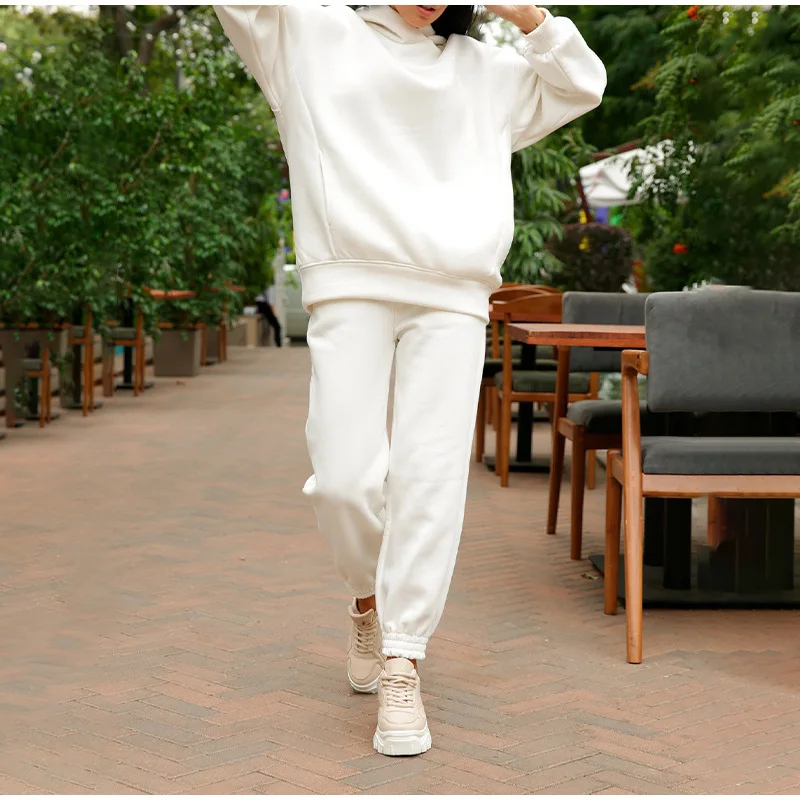 

Faionable Color Hoodie Sweatirt Casual Two-Piece Set 202 Autumn Winter New Arrival Polyester Material for Young Women