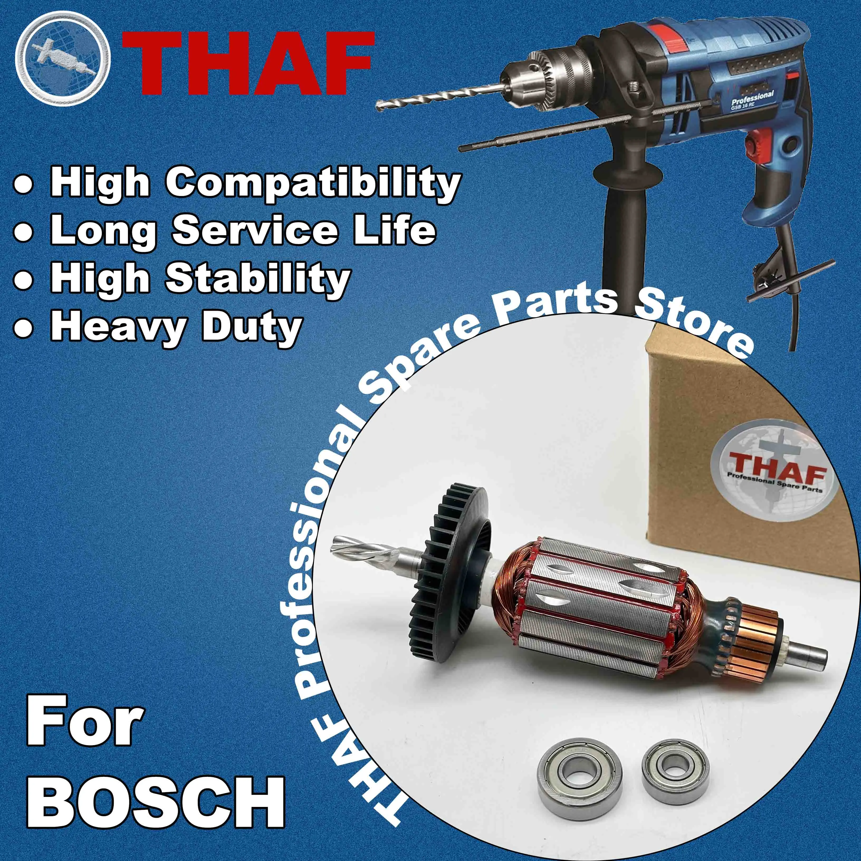 AC 220V 240V GSB16 GSB16RE Armature Rotor For BOSCH GSB550RE Impact Drill Spare Parts Hammer Drill GSB 16 GSB 16 RE GSB 550 RE