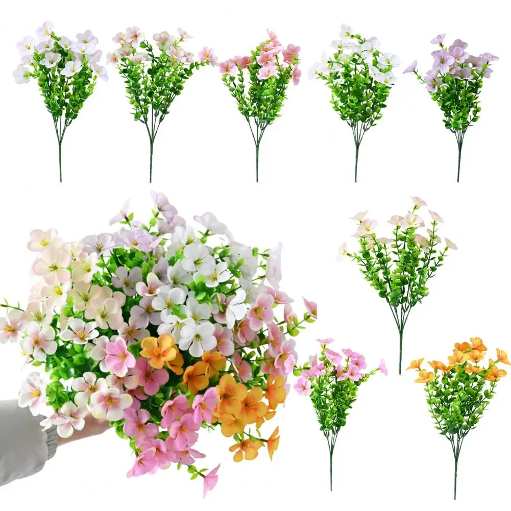 Langlebige künstliche Pflanze, UV-beständige künstliche Blumen für den Außenbereich, gemischter Wildblumenstrauß, realistischer Frühlingsstrauß für die Terrasse 9
