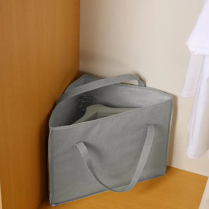Household Goods Storage Strong Durable Hanger Storage BagTriangular Design Non-Woven Material Drying Rack Storage-44x34x33cm