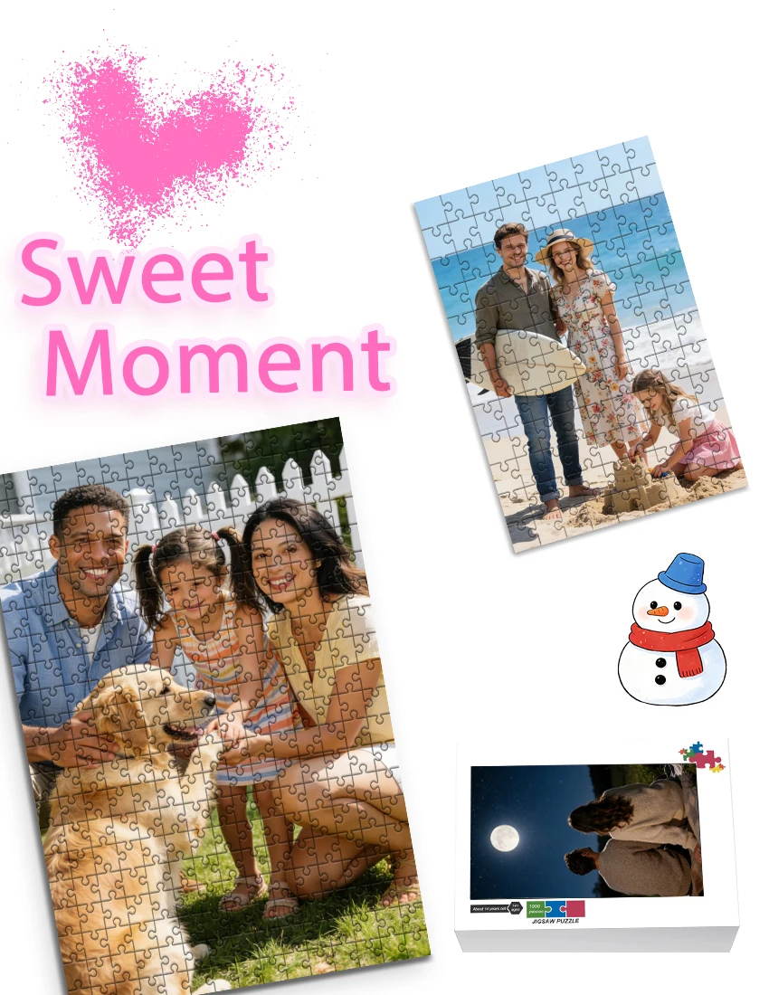 Puzzle personalizzato da 108/200/300/500/1000 pezzi, foto personalizzata, in legno, alta qualità, un regalo unico per amici, famiglia, animali domestici