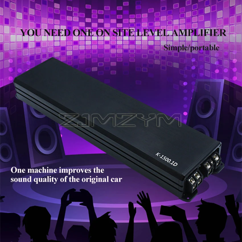 Amplificatore di potenza Audio per Auto singolo canale 1500w altoparlante Audio per Auto SubWoofer tromba per basso amplificatore Stereo De Sonido