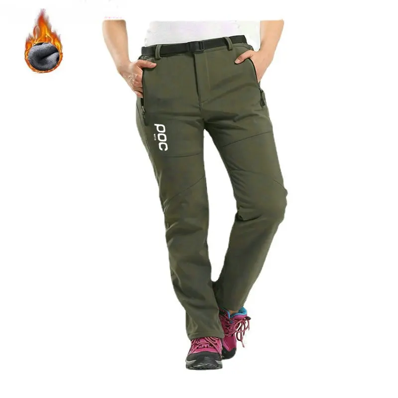 MOTO POC inverno donna ciclismo pantaloni da bicicletta in pile termico pantaloni antivento abbigliamento sportivo bikecollant ciclismo pantalone