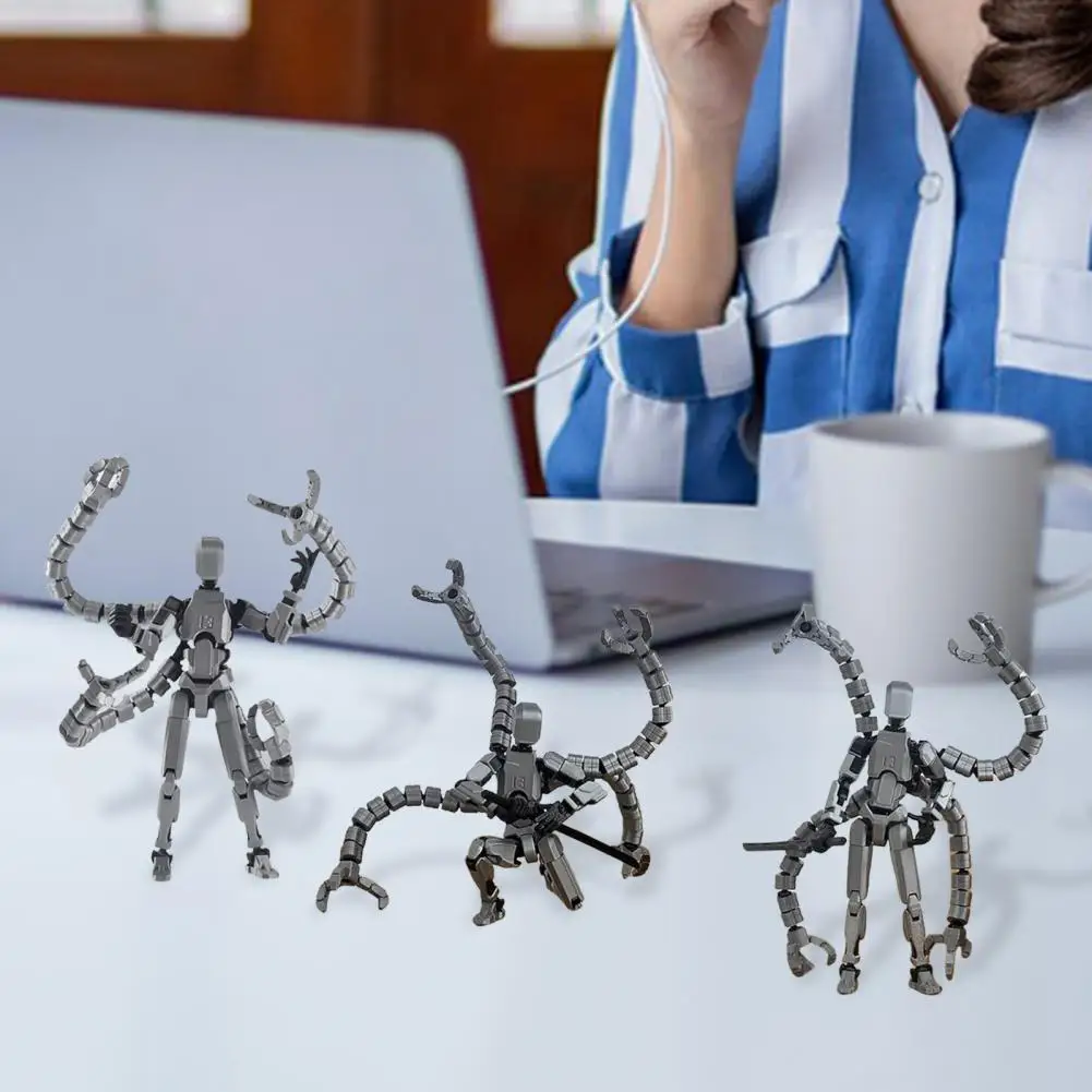 3D Printed Action Octopus Figures Multi-Jointed Shinigami Action Figures Caped Shinigami Movable Pendulum Dummy Dolls