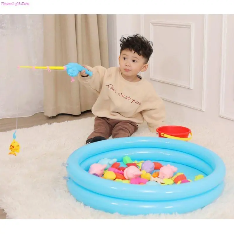 

D0JC 30/52 Pcs Fishing Plastic Fish Rod Set Kids Playing Water Game Educational Gifts