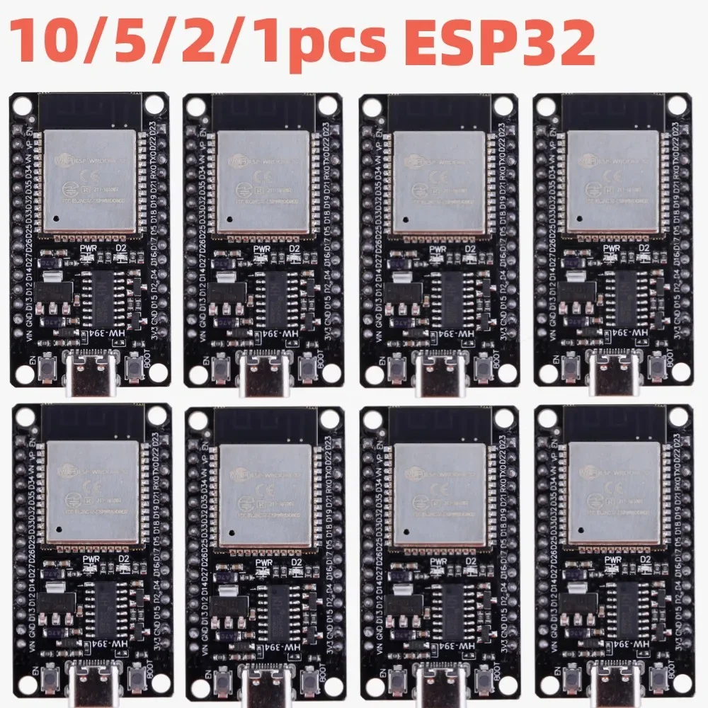 10/5/2/1pcs ESP32 WROOM-32 Development Board WiFi+Bluetooth-compatible ESP32-CAM-MB ESP-32S TYPE-C USB Development Board Module