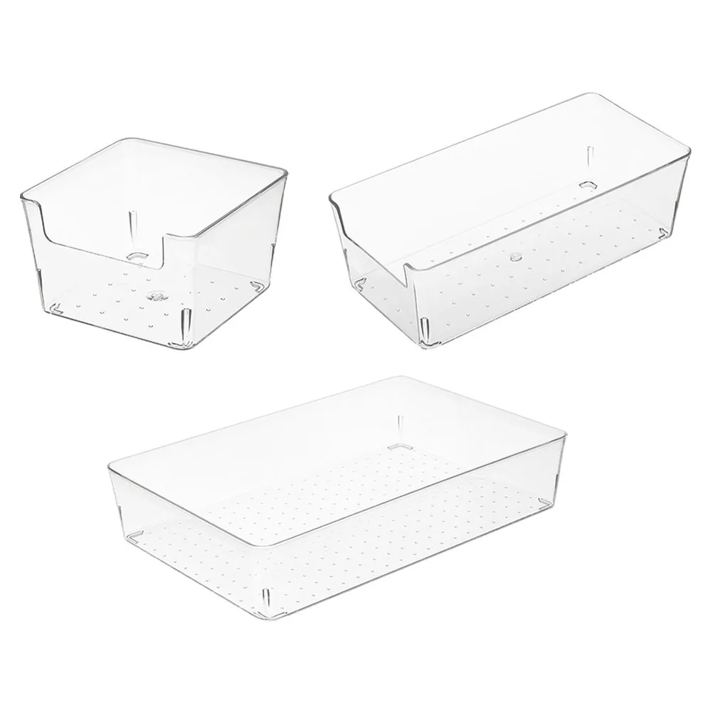 3 قطعة صندوق تخزين للمنزل سعة كبيرة منظم سطح المكتب مقصورة حافظة مكتب حامل ماكياج صندوق القلم التحكم عن بعد