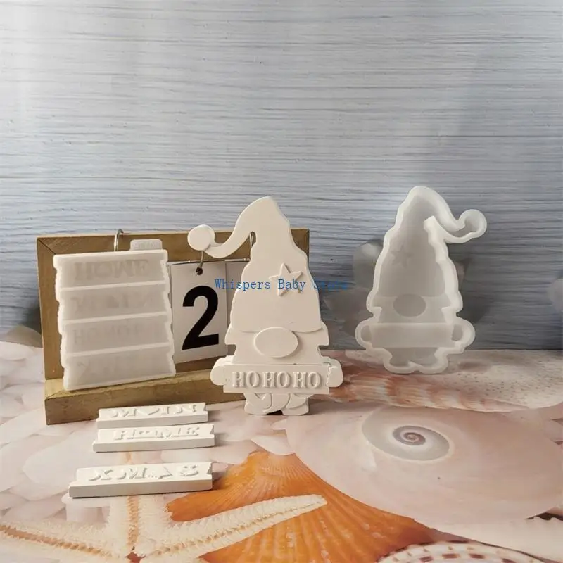 U90E Santa Shaped Decoration Mould Silicone Mold for Christmas Desktop Ornament
