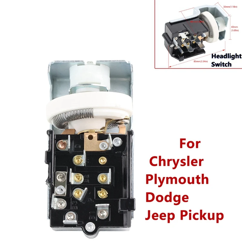 Analog Dash Mounted Headlight Switch Fit For Chrysler Plymouth Dodge Jeep Pickup