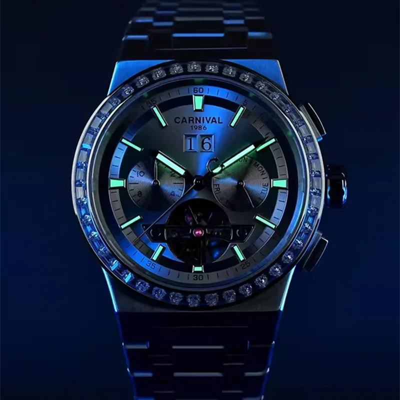 Montre Homme CARNIVAL Top Brand Dress Watches Mens Luxury Automatic Mechanical Wristwatch Waterproof Clock for Men Reloj Hombre