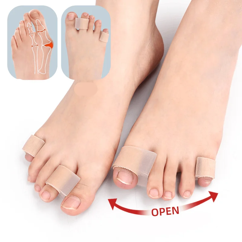 4Pcs=2Pairs Soft Gel Toe Separators Spacers Bunion Corrector Overlapping Hallux Valgus and Hammer Foot Care Pedicure Correction