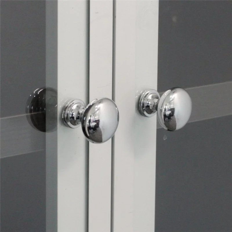 2pcs/4pcs Chrome Metal Door Knobs Drawer Wardrobe Kitchen Cupboard Handles Silver Furniture Accessories