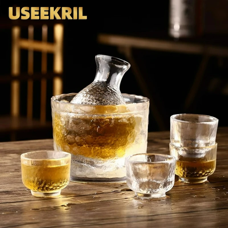 Creative Sake Glasses Cup Set Japanese Style Shot Glasses Transparent Tea Cups Wine Accessories Professional Shot Cup Set