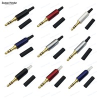 1Set DIY Repair Earphone Connector 3.5mm Audio Plug 3.5 3Pole Male Gold-plated Jack with Tail + Heat Shrink Tube Adapter for
