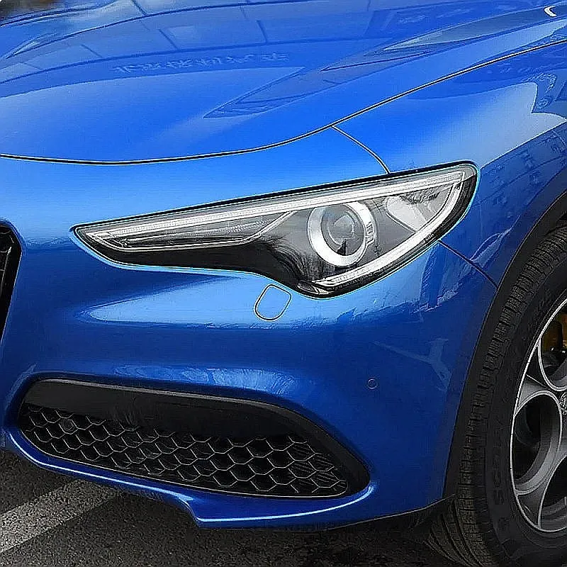 For Alfa Romeo Giulia 952 Stelvio 949 Accessories Car Headlight Protective Film Headlamp Transparent Black TPU Sticker