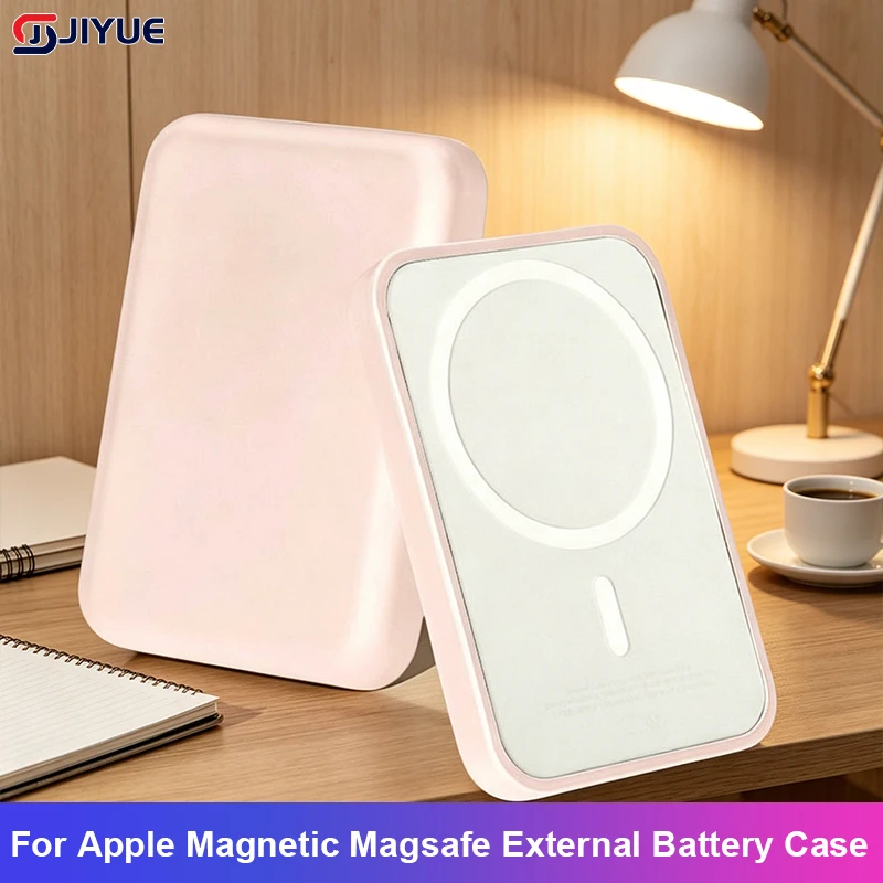Soft Tpu Magnetic Power Bank Case For Apple Magsafe Battery Pack Anti-scratch Protective Cover Slim Fit Pink Silicone Skin