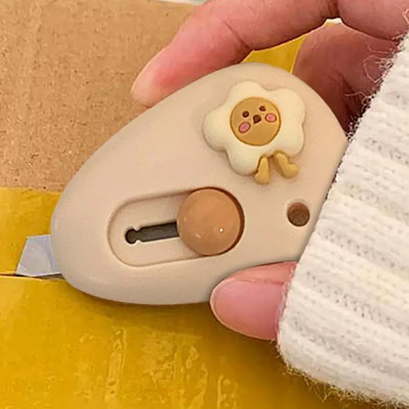 Cute Cutter Mini Pocket Utility Knife Cartoon School Office Supplies Paper Cutting Tool Retractable Letter Opener