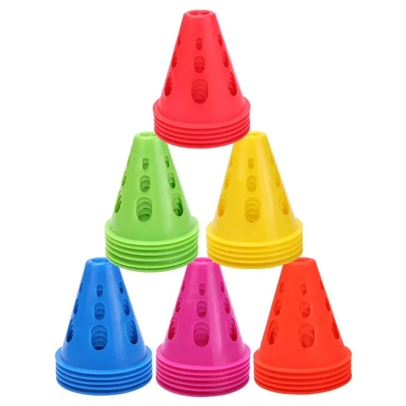 10Pcs Skate Marker Cones Roller Football Soccer Training Equipment Marking Cup Roller Roadblock Accessories Roller Skating Tools