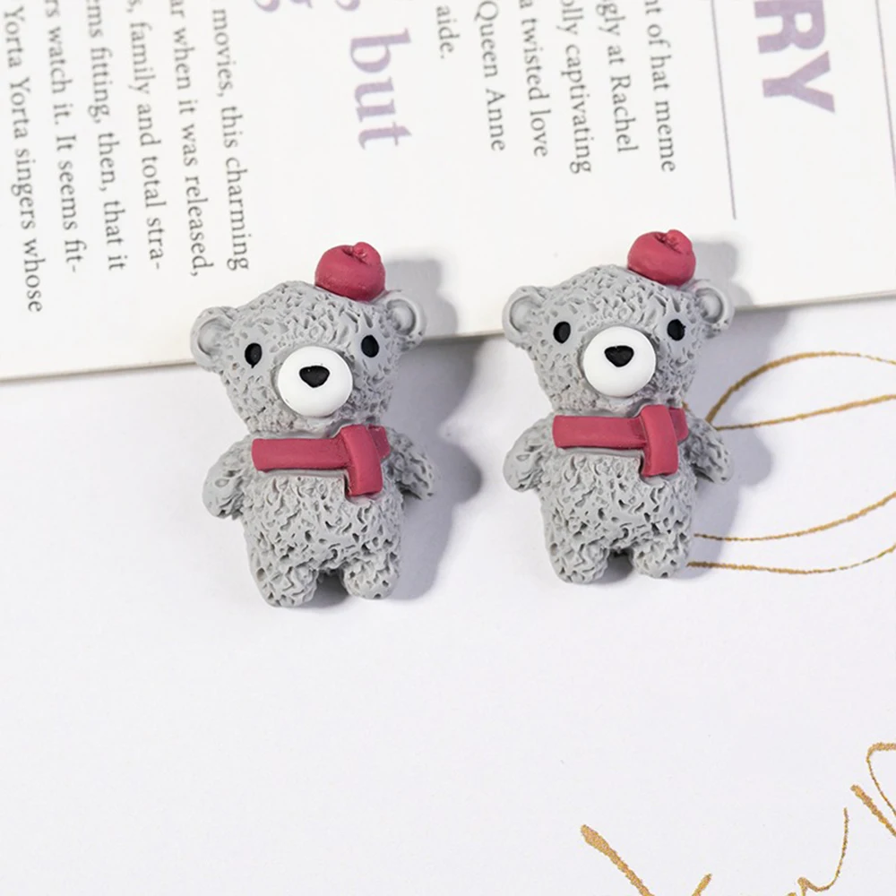 10 Stück Rosa Braunbär-Harzfiguren für Handydekoration, Scrapbooking, Basteln, Party-DIY, Haarschleifen-Zubehör, Partygeschenke – Detail 6