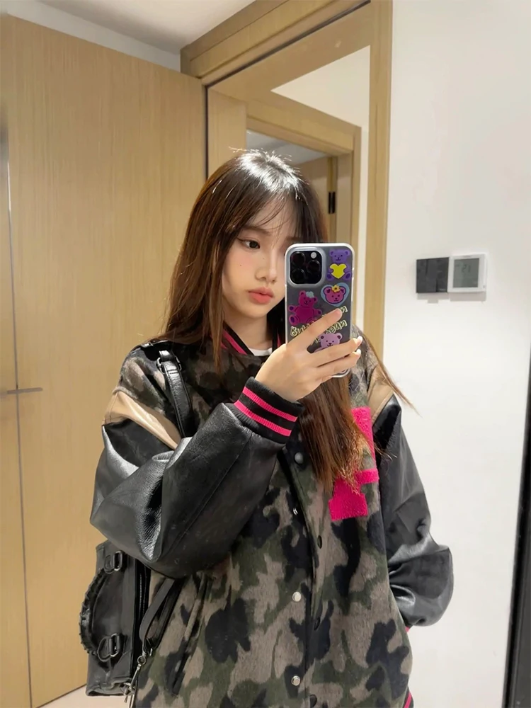 Korean Women's Baseball Jacket rhinestone embellishment detail showing precise placement and light reflection properties