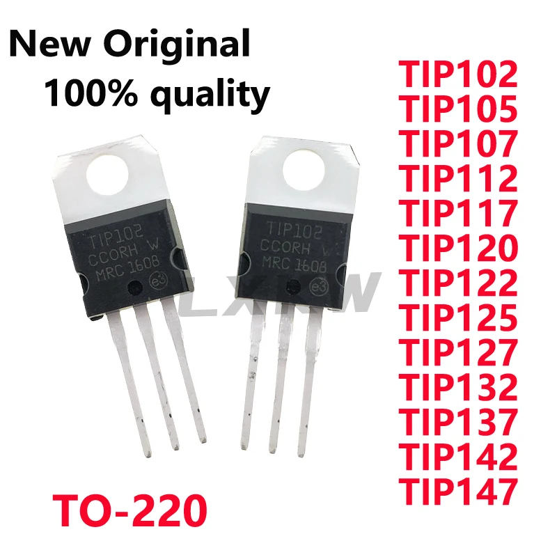 10/PCS New Original TIP102 TIP105 TIP107 TIP112 TIP117 TIP120 TIP122 TIP125 TIP127 TIP132 TIP137 TIP142 TIP147 TO-220 In Stock