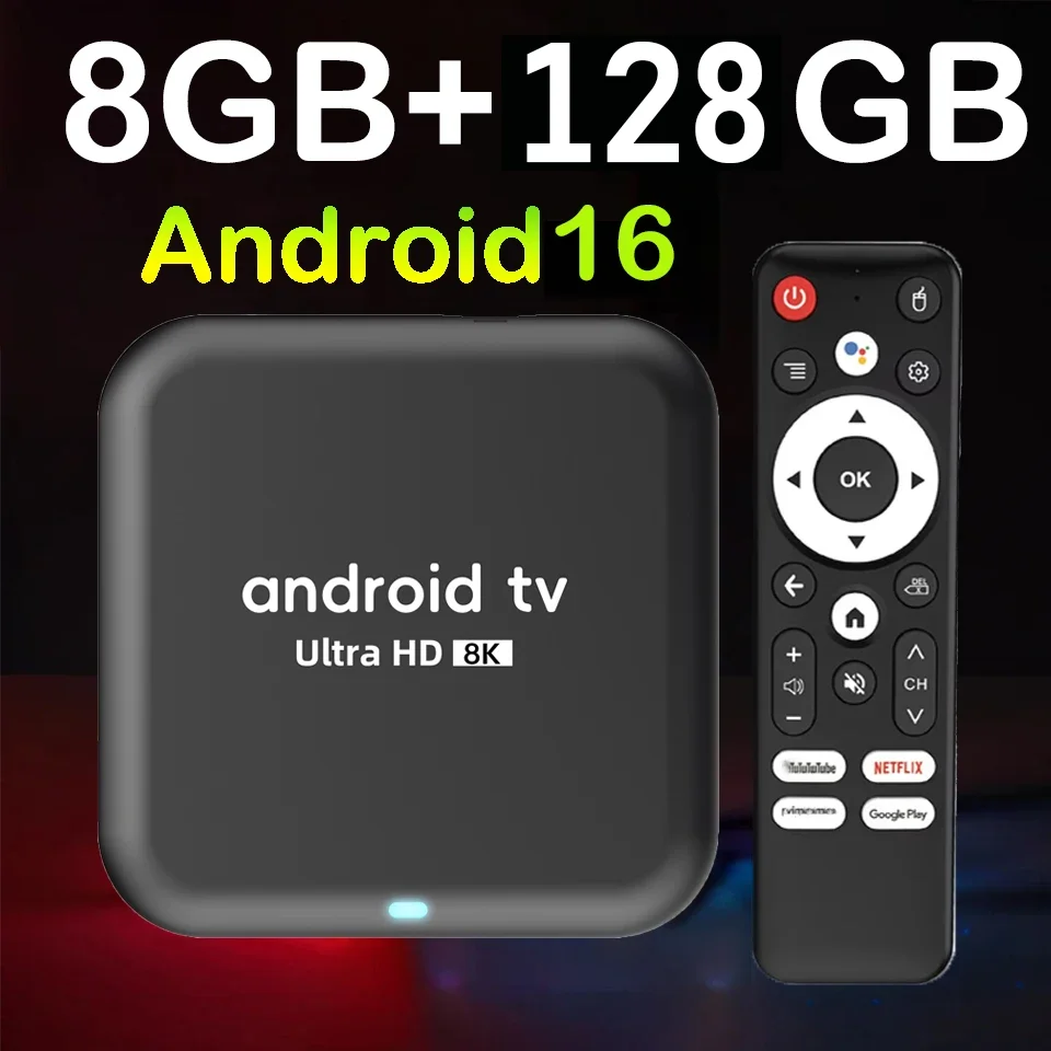 

Smart TV Box 2026 Android 16 Q18 RK3518 Dual Wifi 5G Wifi6 Google Assistant 8K Video BT6.0 Netflix 8GB 128GB 256GB Media Player