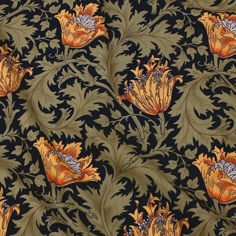 145x50cm Featured Retro Style Cotton Large Floral Fabric, Printed Plain Dress, Shirt and Clothing Fabric Sewing Accessories