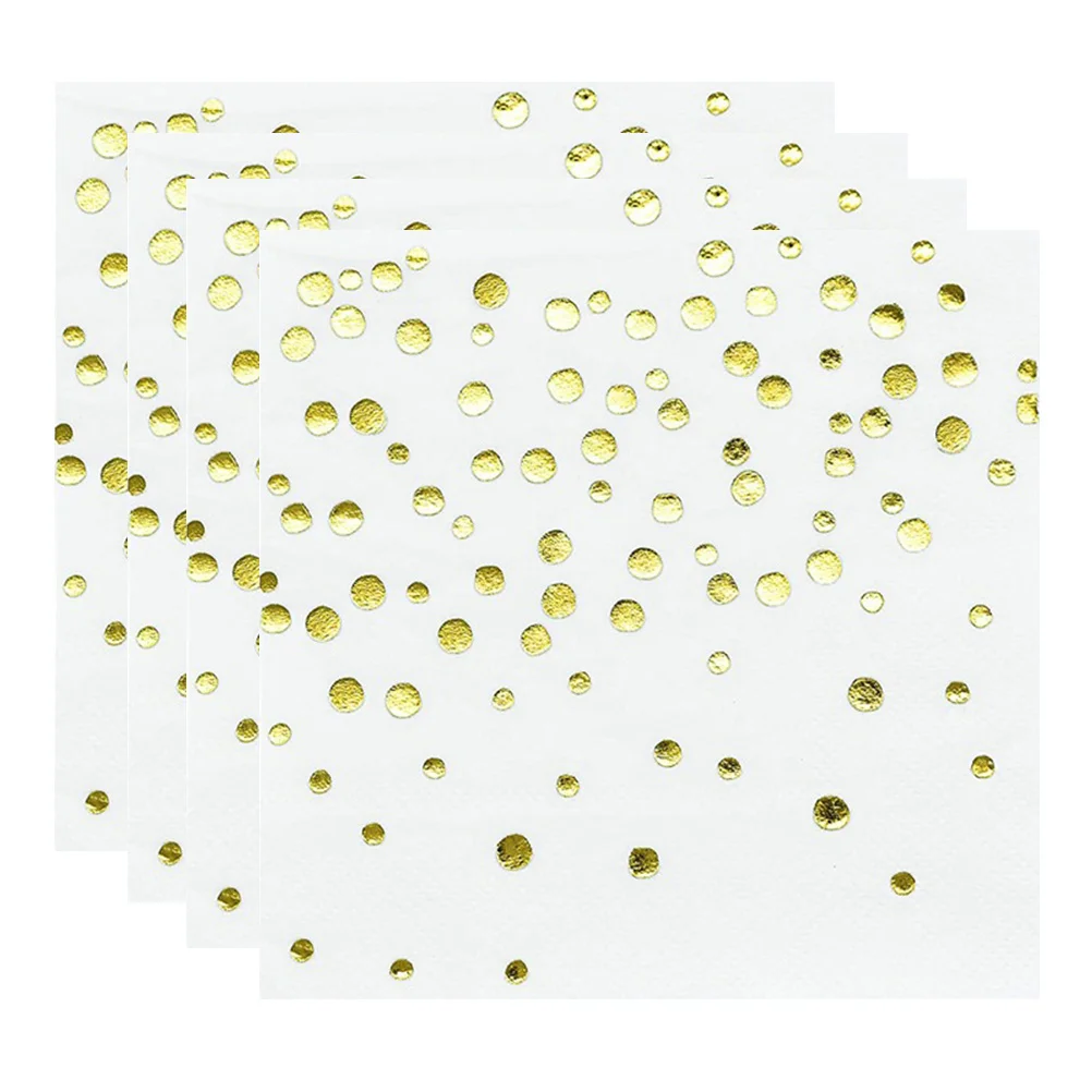 

100pcs Printed Shiny Gold Foil Decorative Dinner Napkins For Wedding Birthday Party Shower Bridal Shower Celebration Party