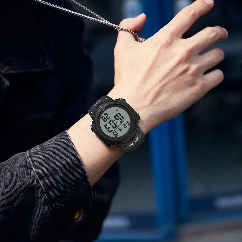 SANDA Mens Digital Outdoor Sports Watches,Men Military Watch Waterproof Luminous Stopwatch Alarm Clock,Watch For Teens Man Reloj