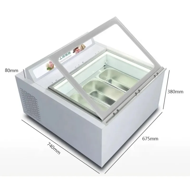 Self-Service Open-Door Desktop Ice Cream And Yogurt Display Cabinet Thick Cut Cooler Refrigerator For Cake Application