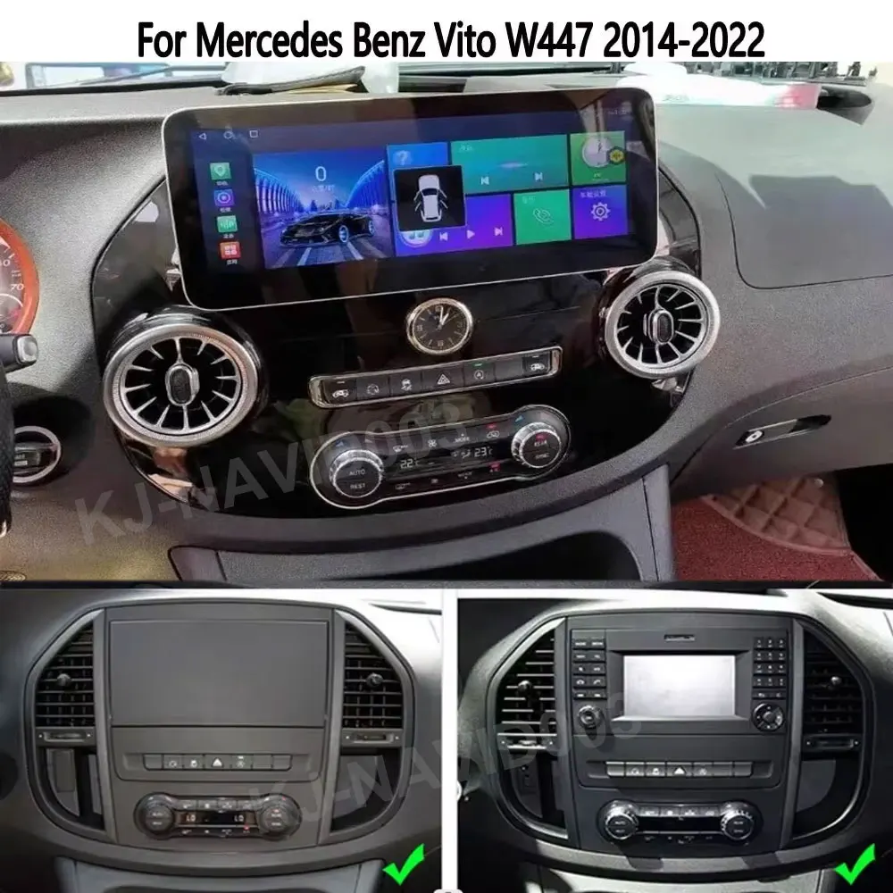 Radio samochodowe Android 15 o rozdzielczości 2400*900P do Mercedesa Benz Vito W447 2014 - 2021, stereo, bezprzewodowy Carplay, nawigacja GPS, odtwarzacz wideo, BT Auto Tool