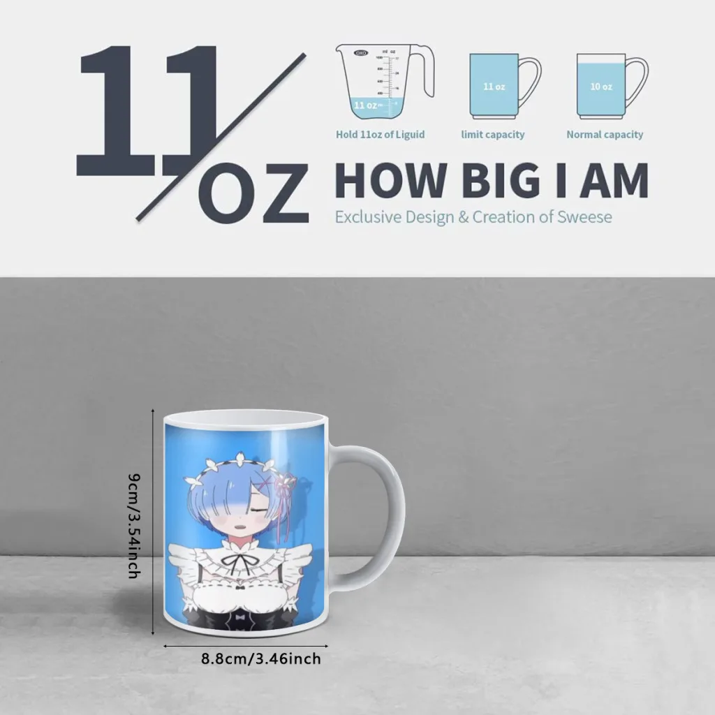 Rem Rezero Cartoon Anime Comic New Creative Color Changing Mug Ceramic Coffee Milk Tea Cup Gifts Free shipping