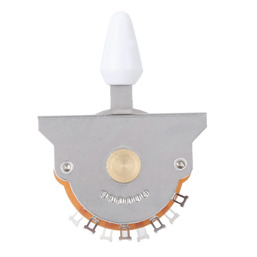 ​5-Way ​Electric Guitar Switch ​With Screws​ Pointed cap ​Guitar Blade Switch​ White/Black ​5-Way Switch​ for ST Electric Guitar