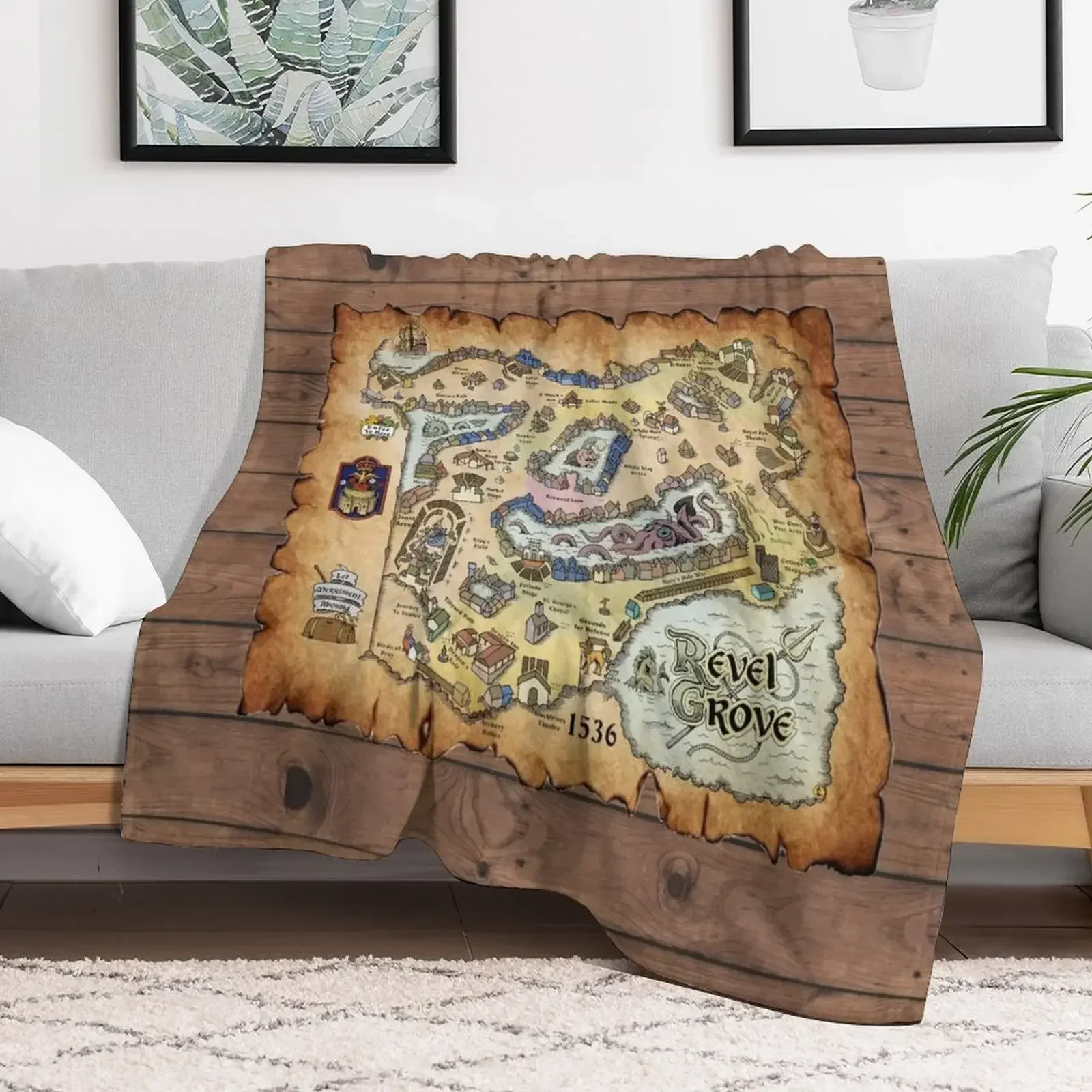 Map of Revel Grove - 1536 Pt II Covers Throw Blanket Hairys Hairy Blankets