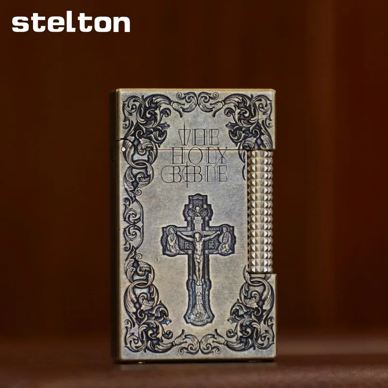 2027 New Stelton Inflatable Bronze Bible Cross Lighter New High End Gift