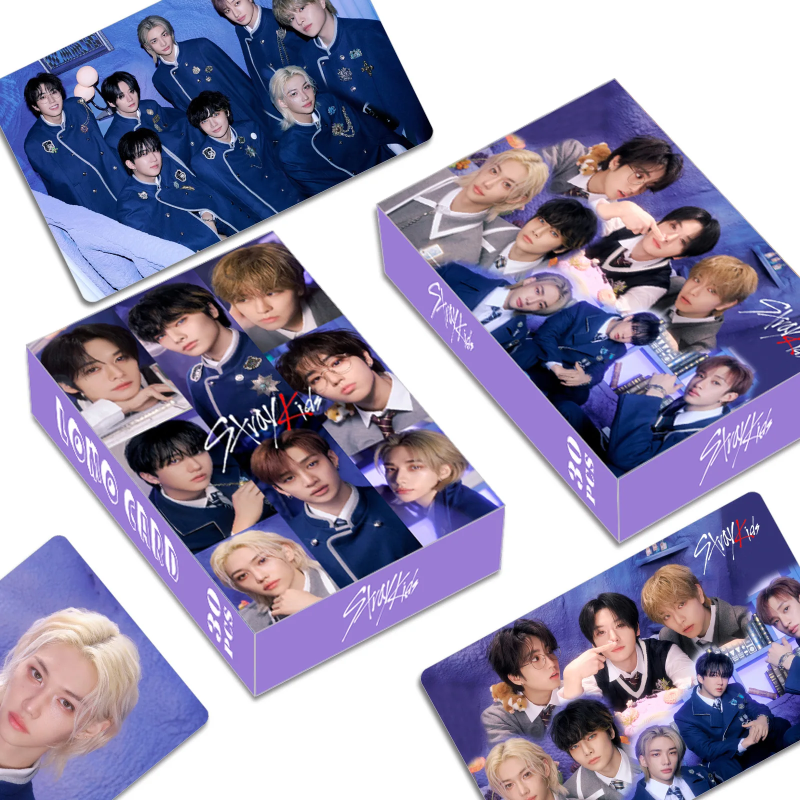 Straykids In Stock Lomo Photo Cards 30 Pcs Double Sided Hd Laser Shiny Boxed Collectible Set For Idol Fans Collection Gift