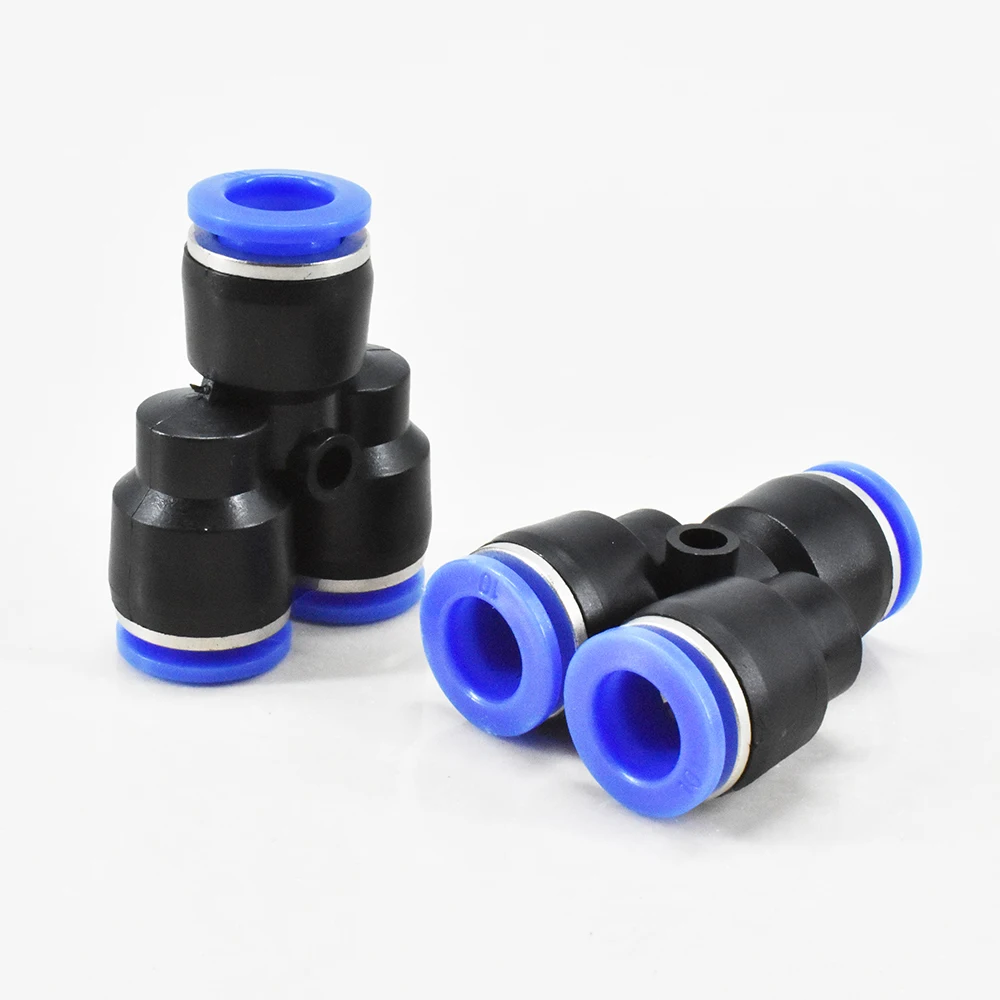 20PCS  PY PW Pneumatic Fittings Three Way Y Type Quick Release Cylinder Sizes 4mm 6mm 8mm 10mm 12mm 14mm 16mm Connector