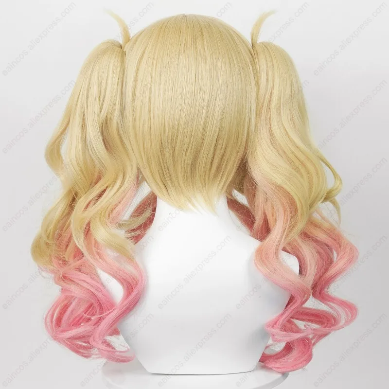 Anime Tenma Saki Wig Cosplay 56cm, Wig keriting ekor kuda panjang, rambut sintetis Perucas tahan panas